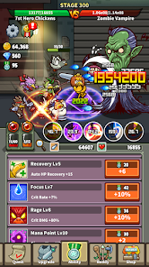 Chickens VS Zombies oyun özellikleri - karakter geliştirme ve yetenek sistemi ekranı